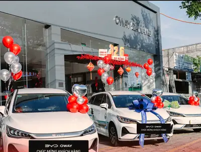 Khách hàng nhận xe BYD tại BYD OWAY Đà Nẵng